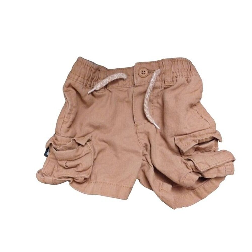 Baby Bgosh OshKosh Infant Boys 6M Cargo Shorts Tan Brown Linen Cotton Elastic